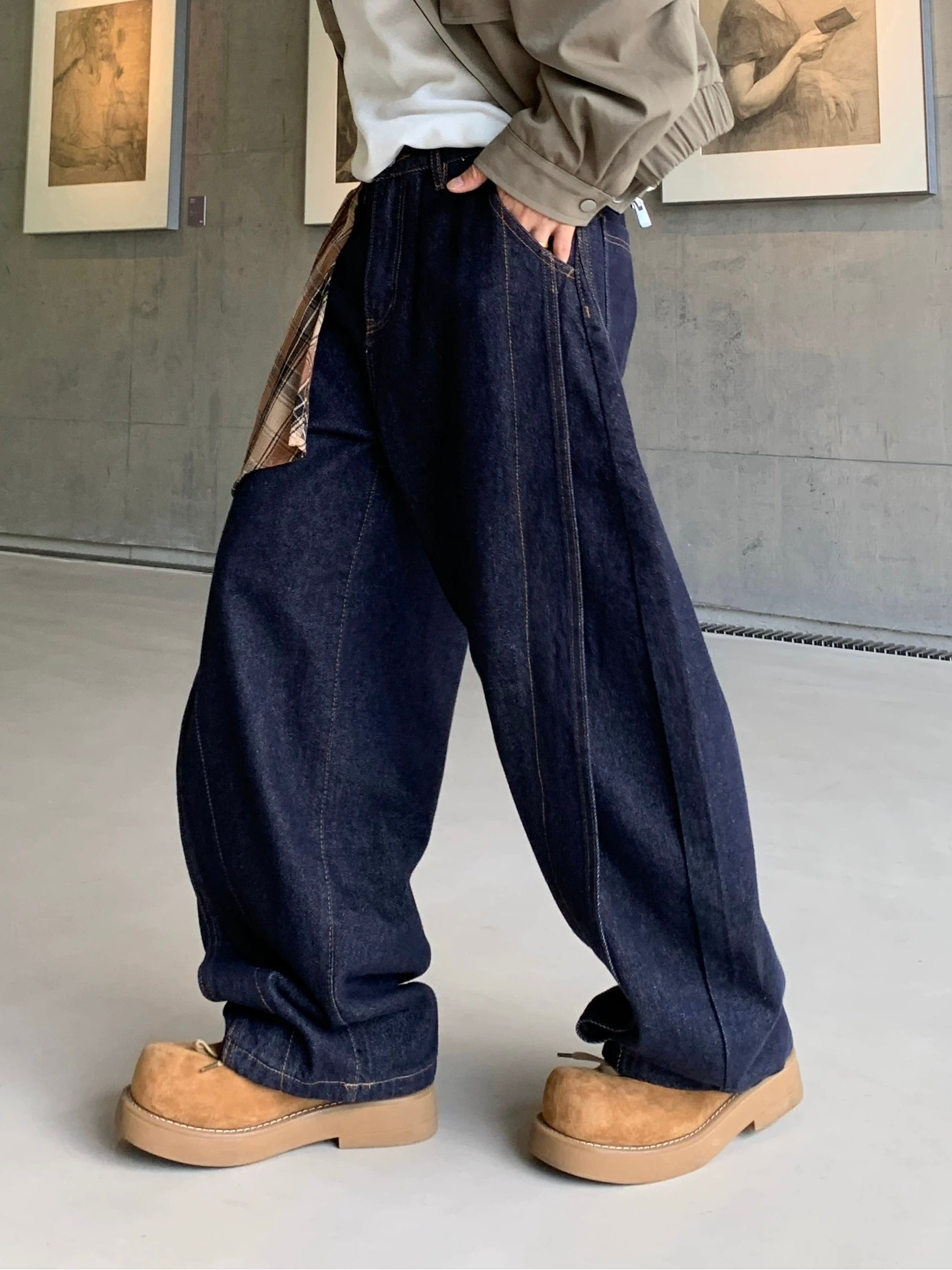 WASHED LOOSE STRAIGHT JEANS B0186