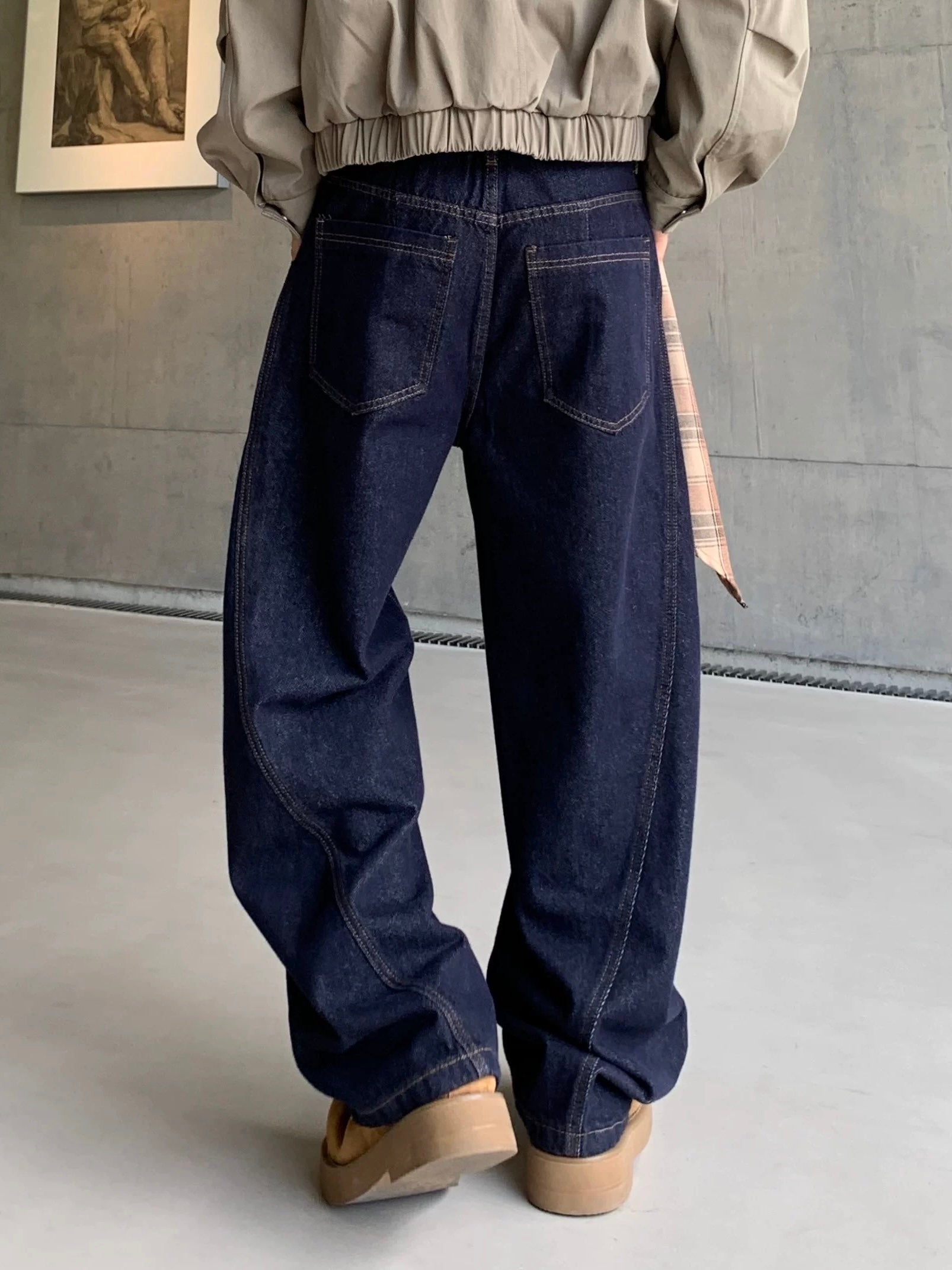 WASHED LOOSE STRAIGHT JEANS B0186