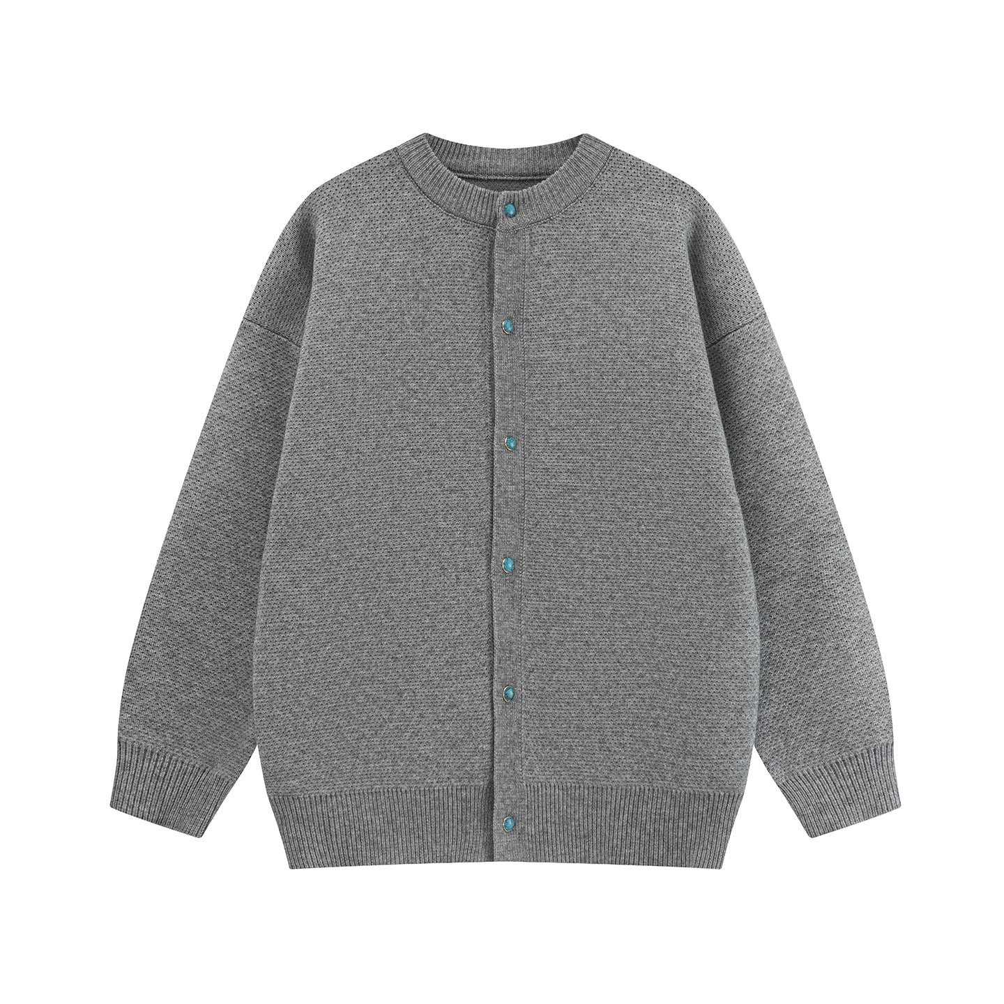 Contrasting button simple cardigan fff0287