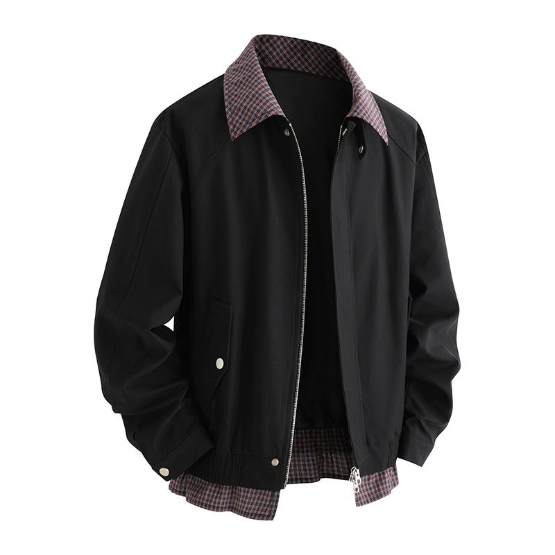 American high street lapel personalized splicing jacket C0392