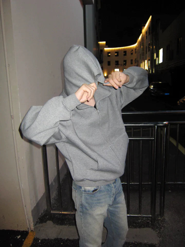 [FLAT ROOM] HEAVYWEIGHT BOX FIT ZIP HOODIE S0215