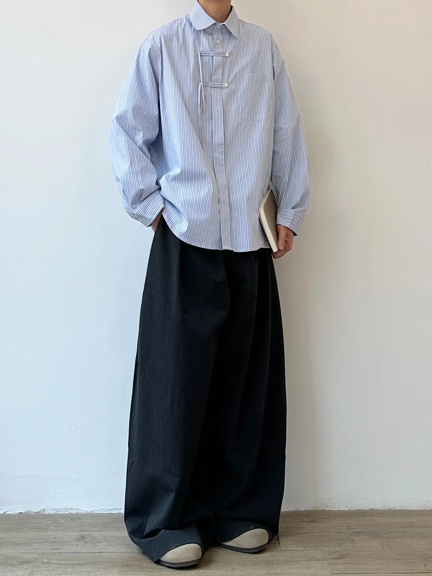Straight wide-leg suit long pants M004