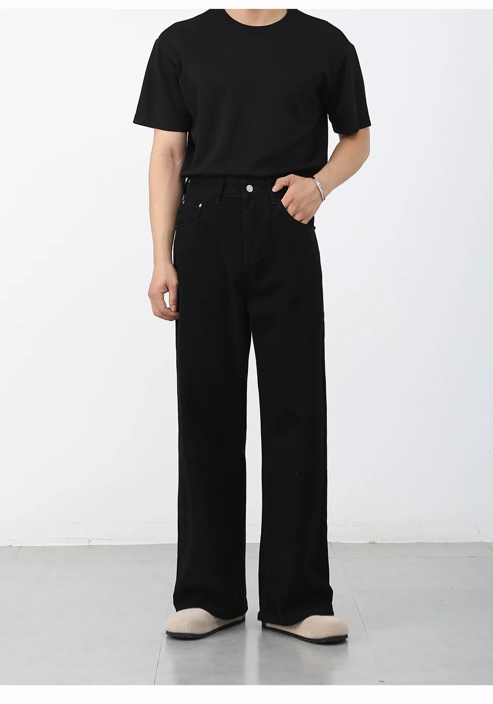 Black Jeans Men's Straight Casual Pants B0315