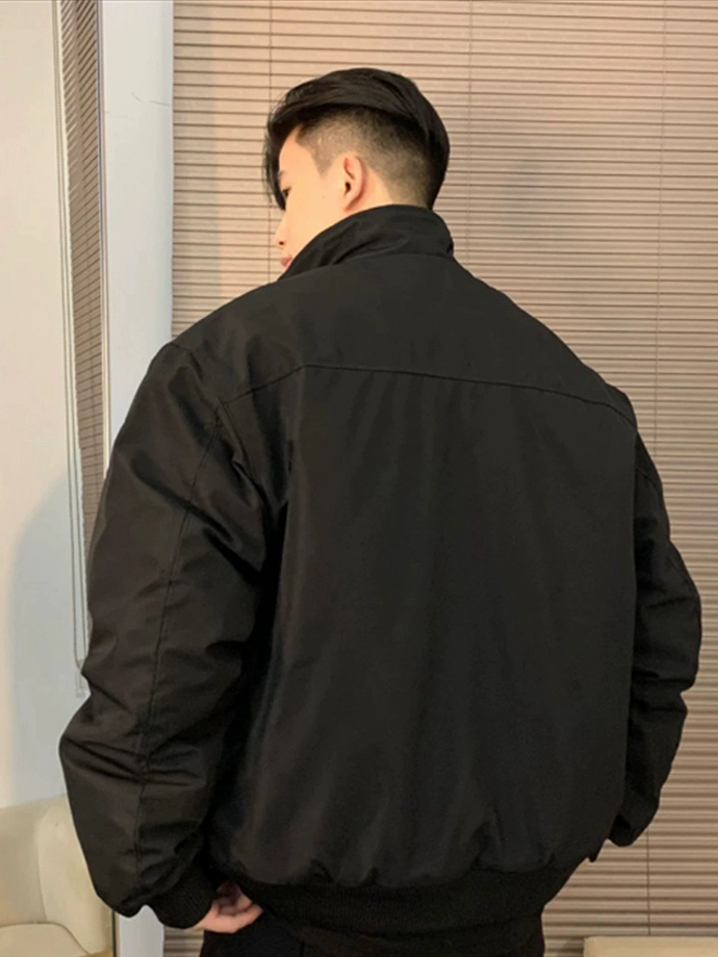 Black Padded Flight Jacket C0390