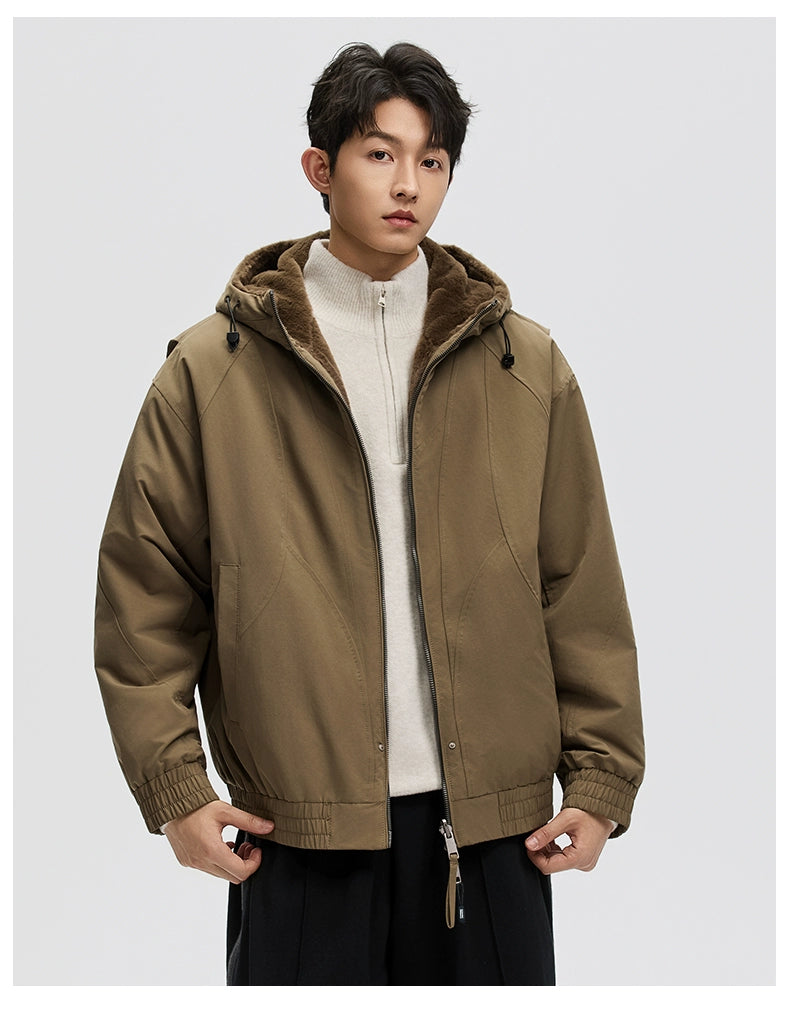 American retro double-sided fleece jacket C0388