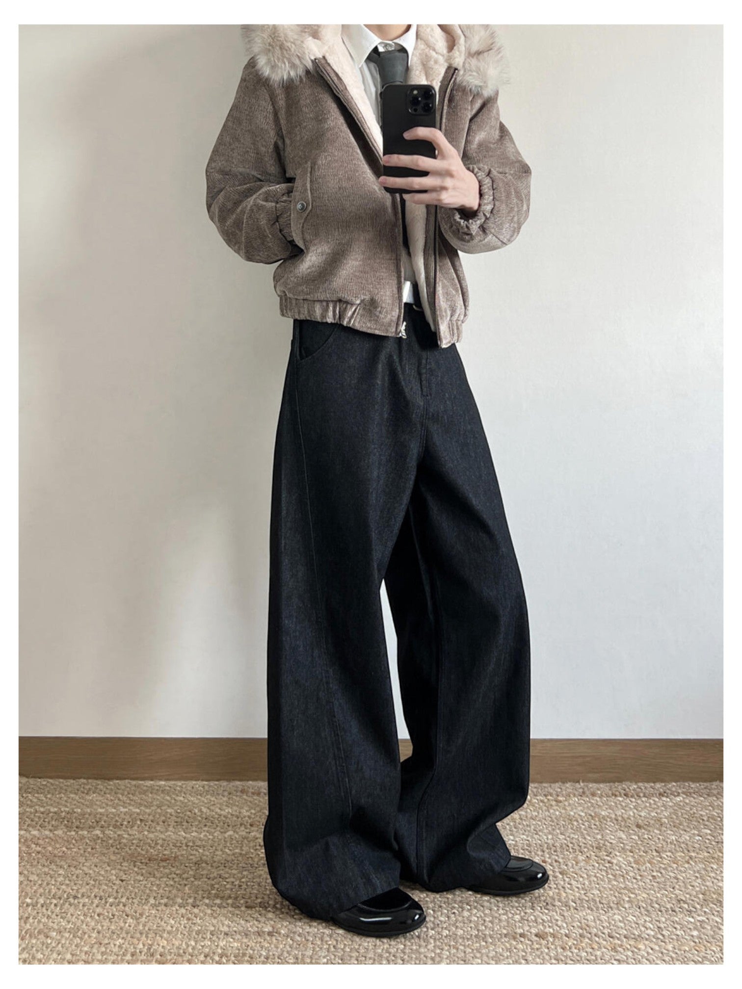 [SINONOME] DRAWSTRING A-CUT HEAVY JEANS B0303