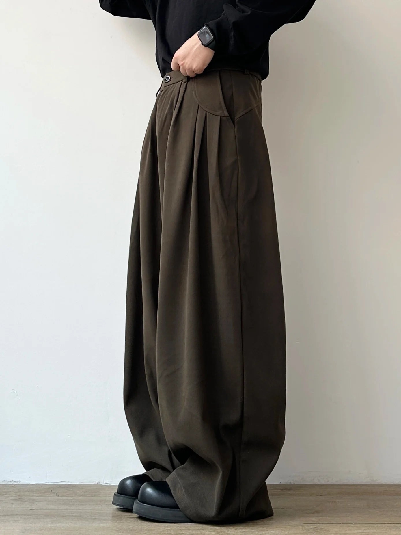 Retro pendant loose wide-leg casual pants scimitar pants B0318