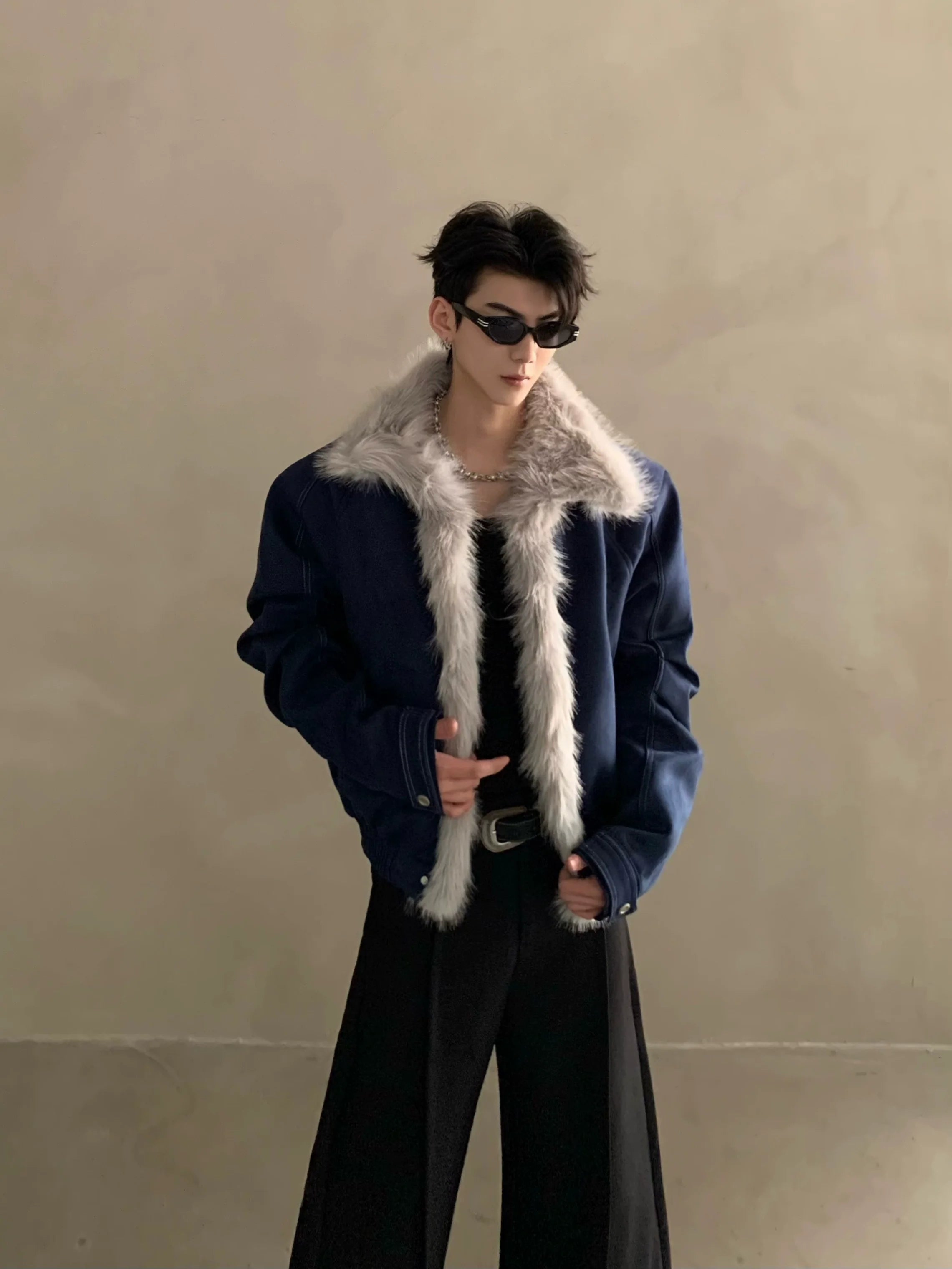 Winter niche high-end ruffian handsome sweater-neck cotton-padded jacket for men with thickened thermal seat mountain carving cotton-padded jacket T0192