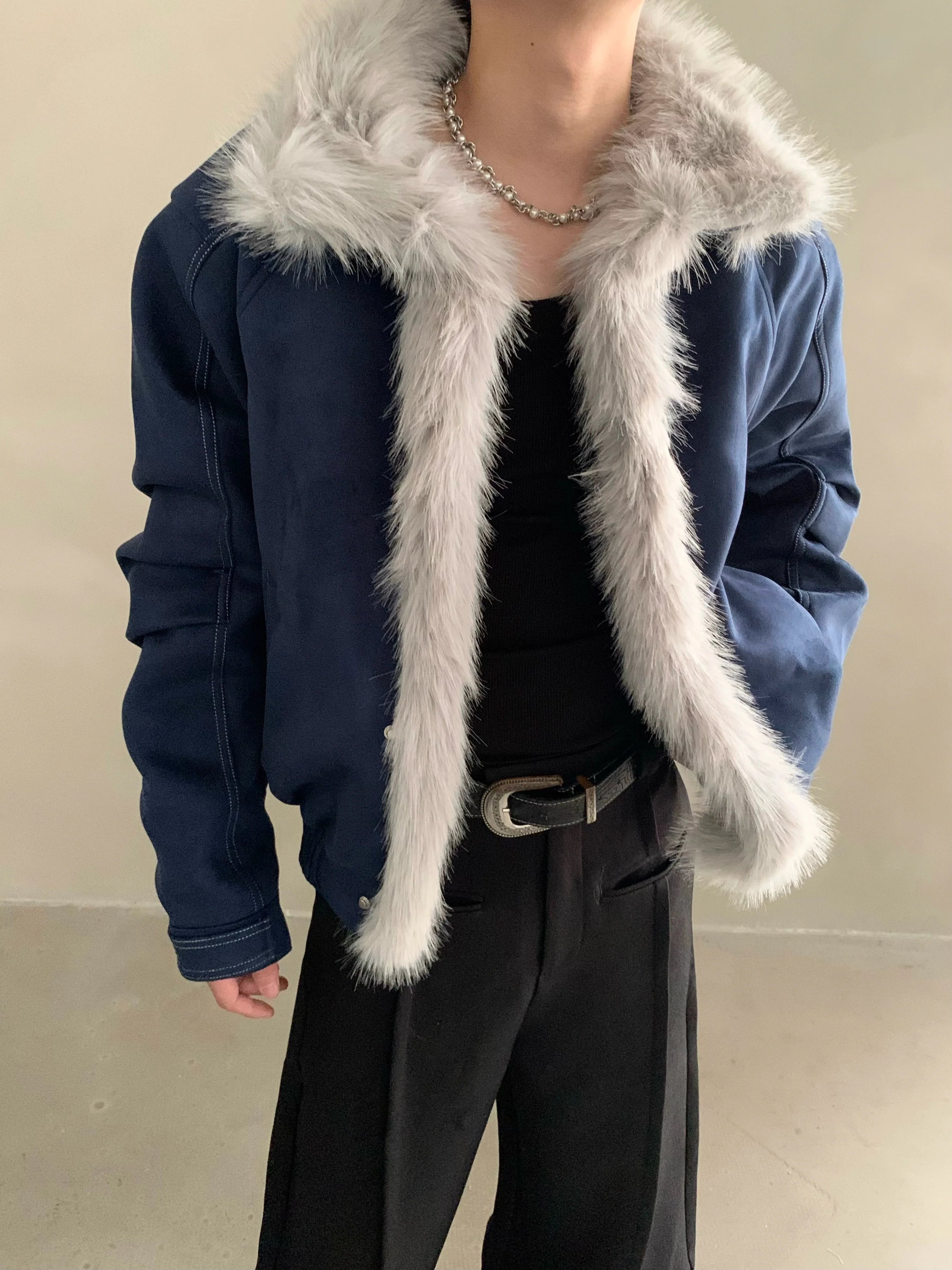 Winter niche high-end ruffian handsome sweater-neck cotton-padded jacket for men with thickened thermal seat mountain carving cotton-padded jacket T0192