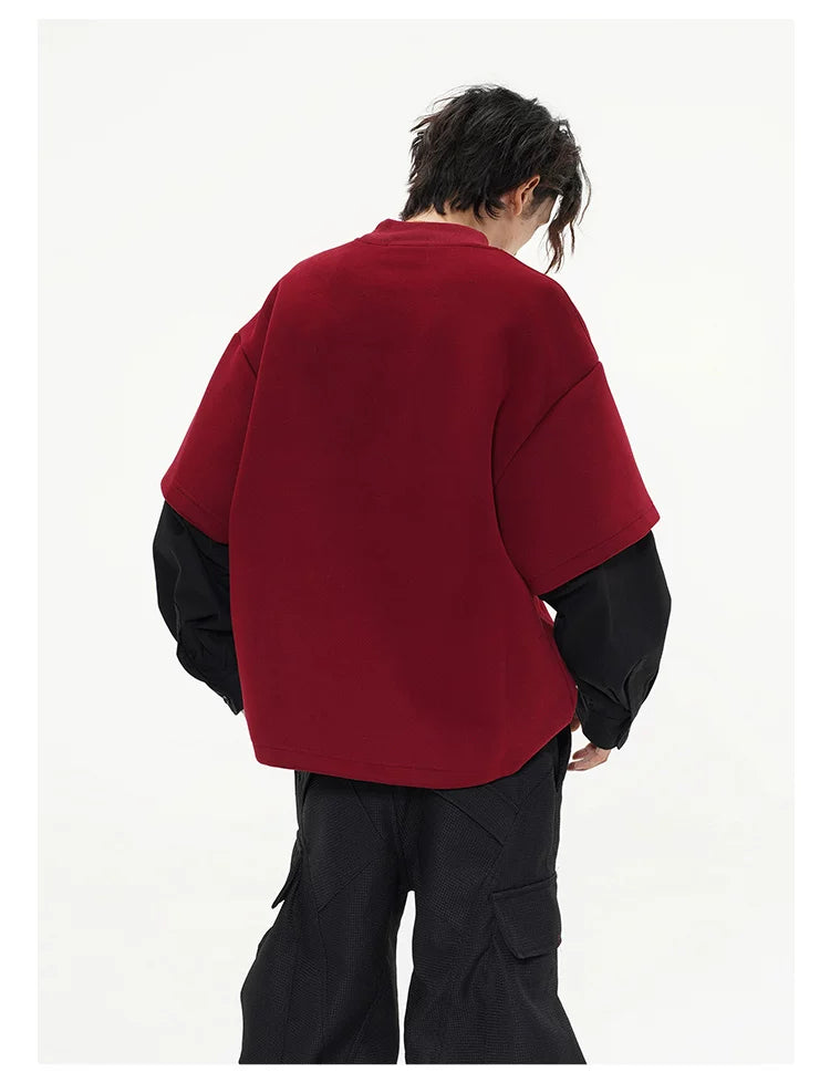 Tide brand embroidered fake two sweater fff0292