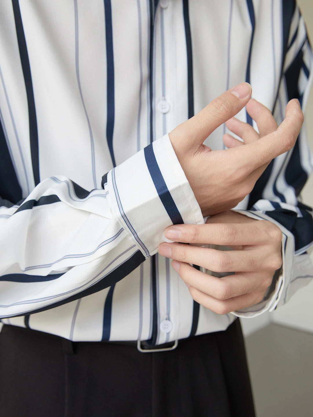 [DAZIONSED] STRIPE LONG SHIRT J0125