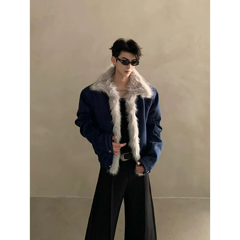 Winter niche high-end ruffian handsome sweater-neck cotton-padded jacket for men with thickened thermal seat mountain carving cotton-padded jacket T0192