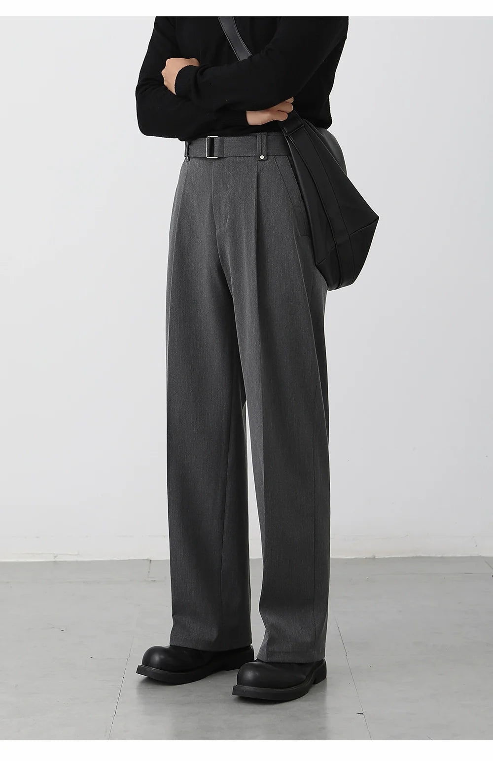 Casual pants men's straight Korean wide-leg suit pants M002