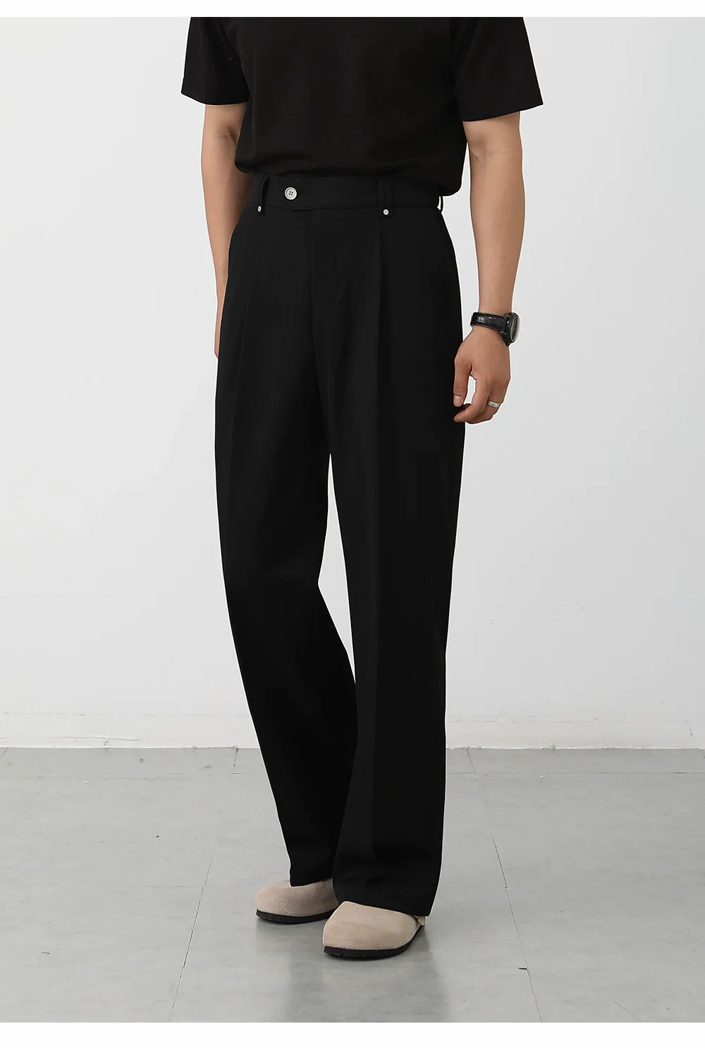 Casual pants men's straight Korean wide-leg suit pants M002