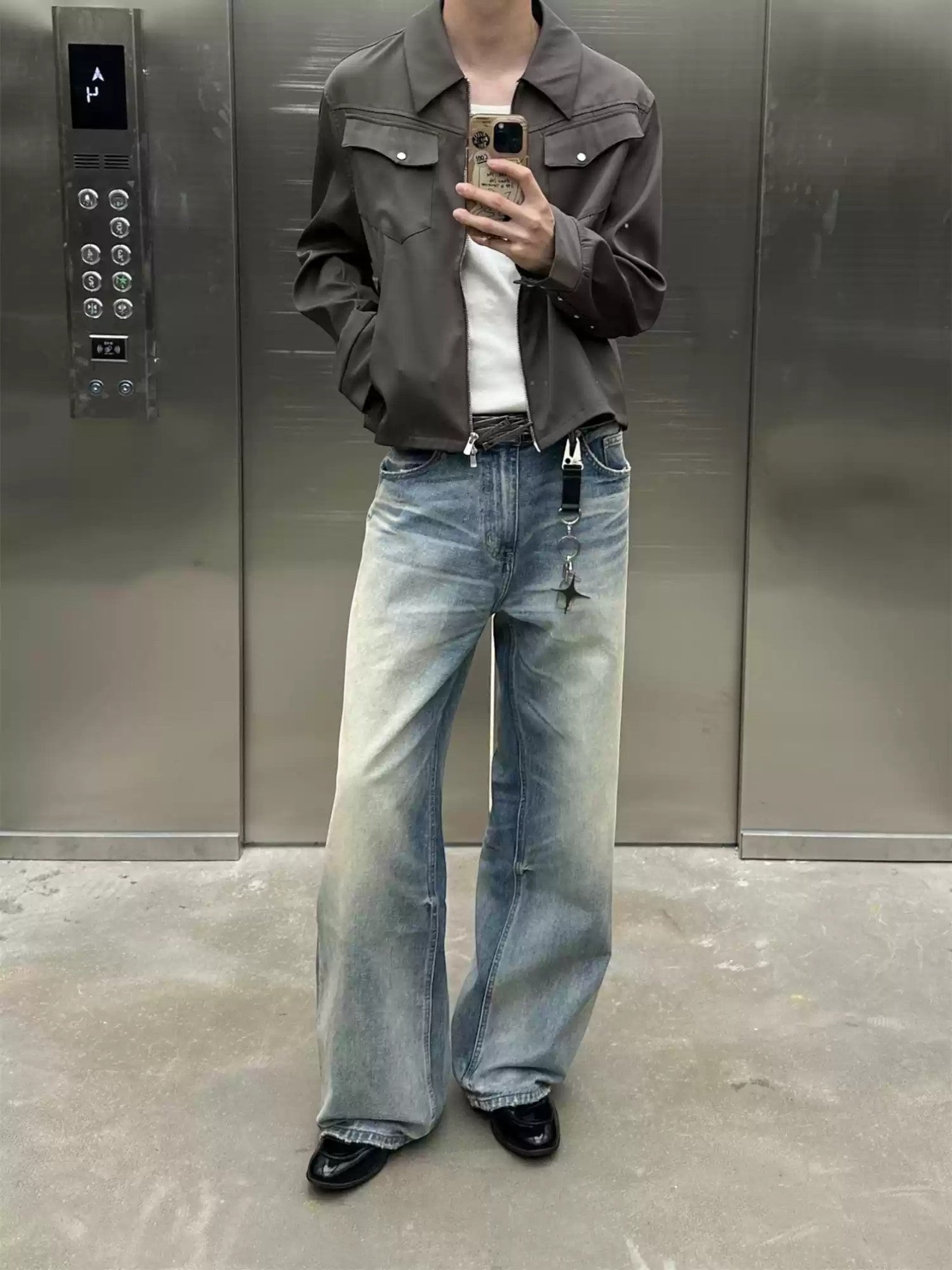 [TBR] WASHED A-CUT JEANS B0305