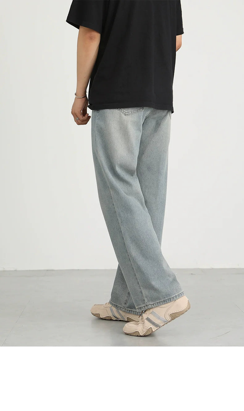 Washed and old versatile casual pants B0316