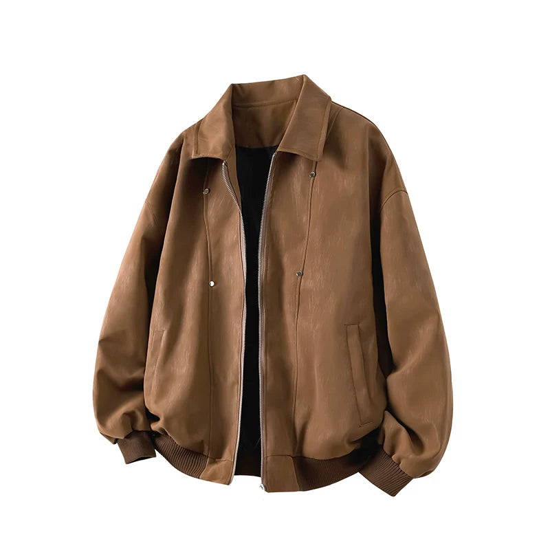 Rivet deconstructed leather jacket FE0700