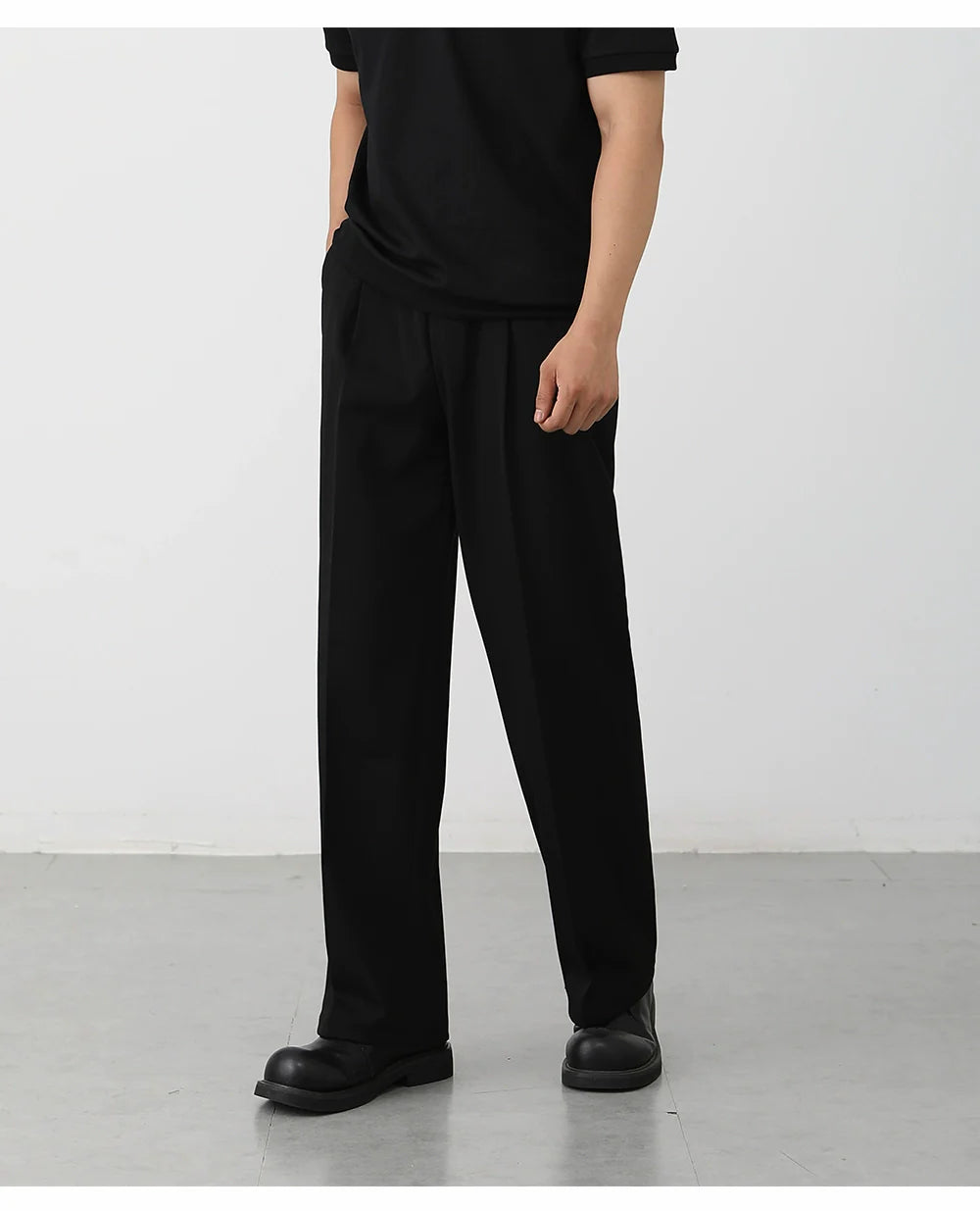 Casual pants men's straight Korean wide-leg suit pants M002