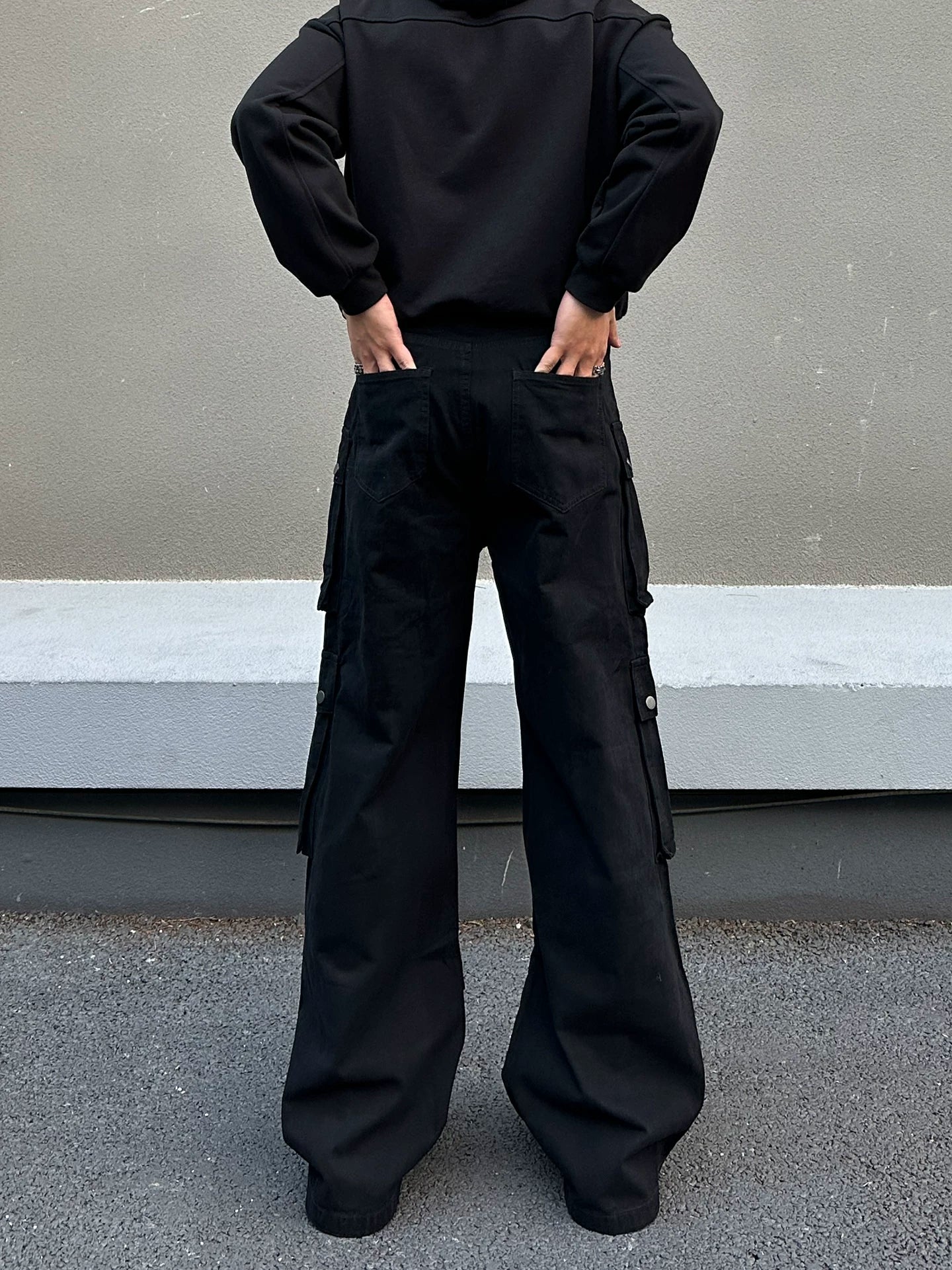 Cleanfit multi-pocket black overalls fe0289