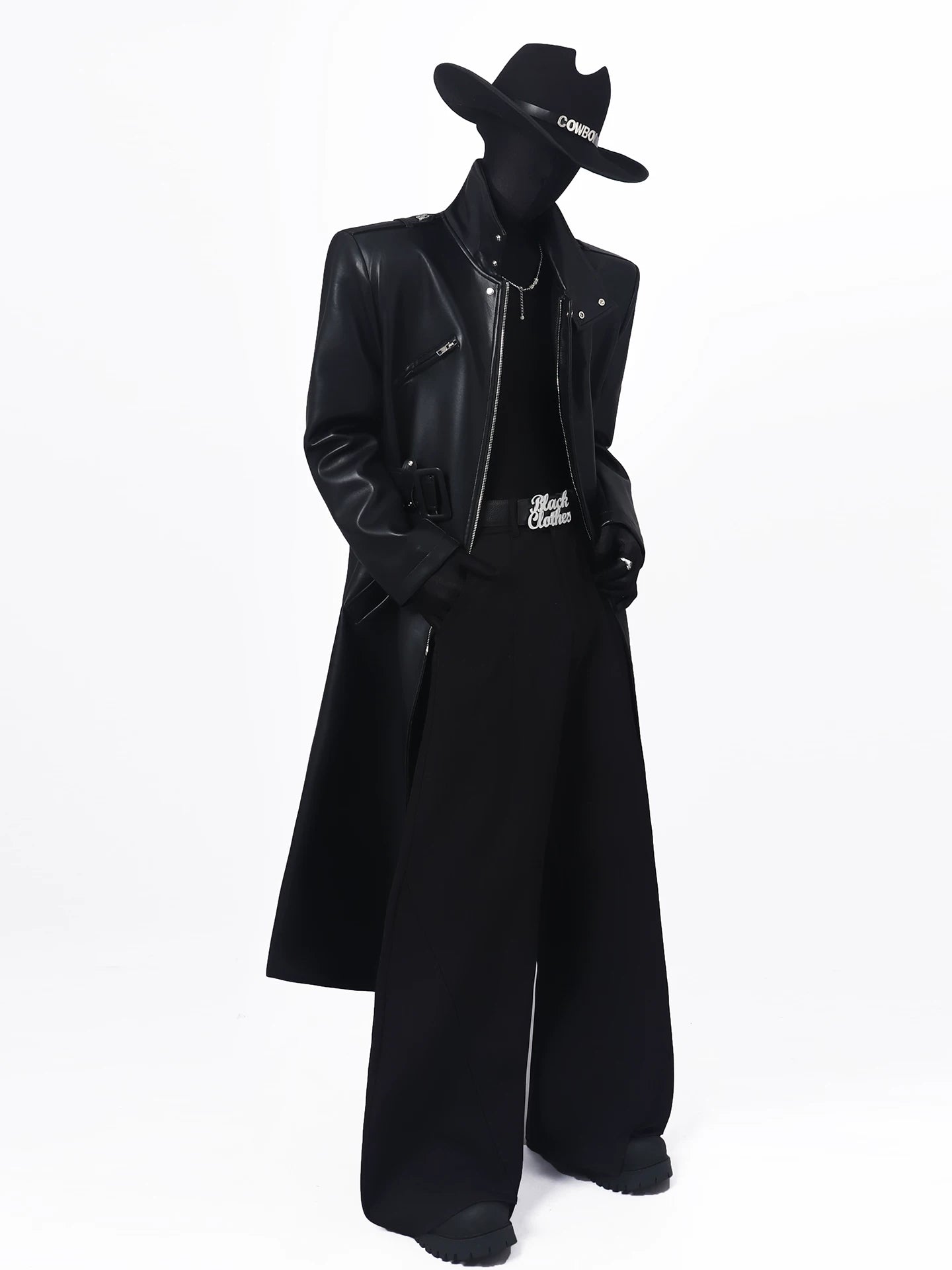 Vintage high-end big lapel waist leather coat FE0703