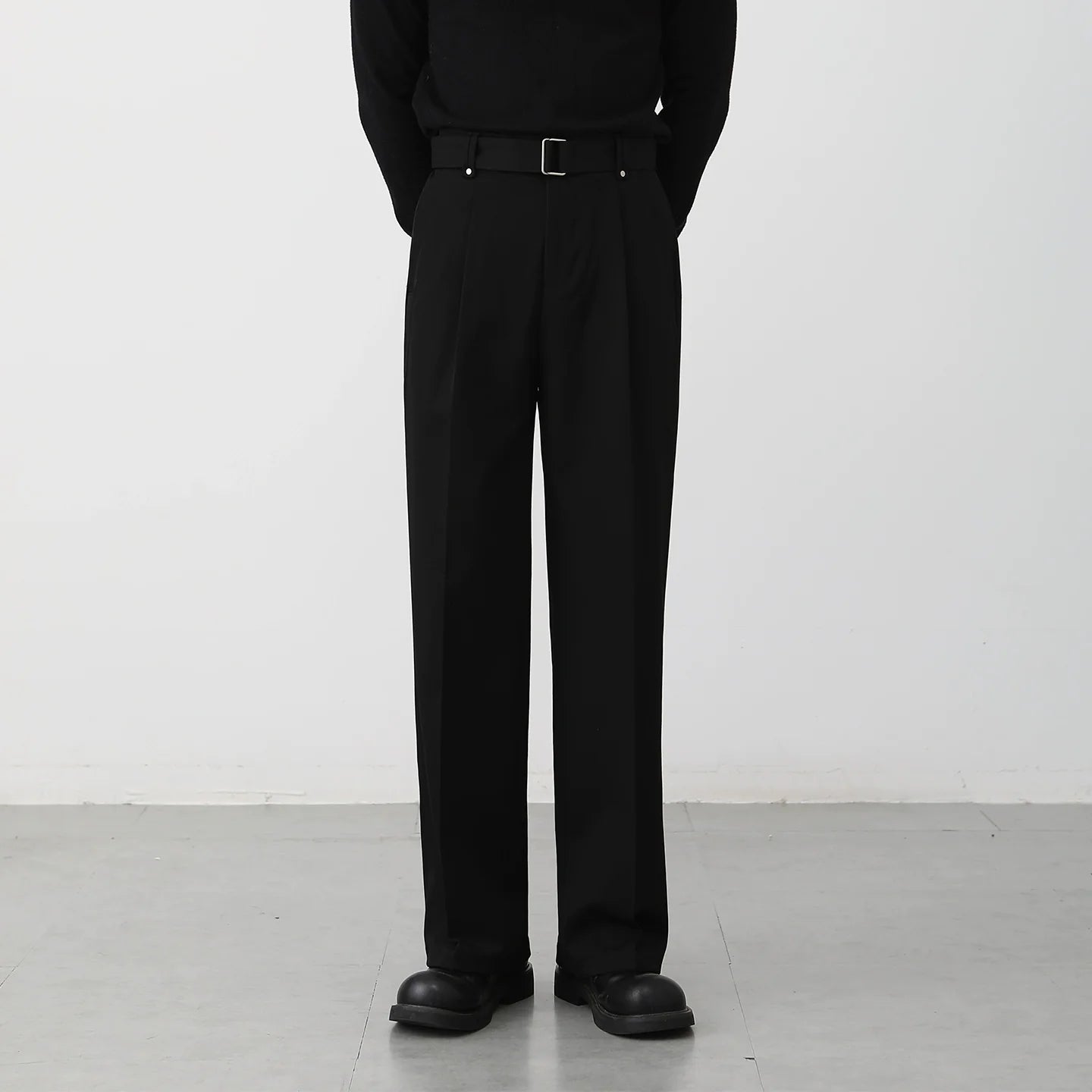 Casual pants men's straight Korean wide-leg suit pants M002