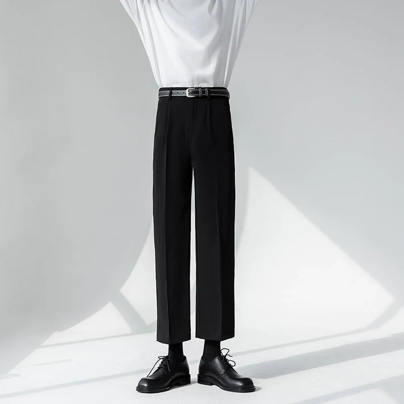 Straight casual wide-leg nine-point suit pants M003