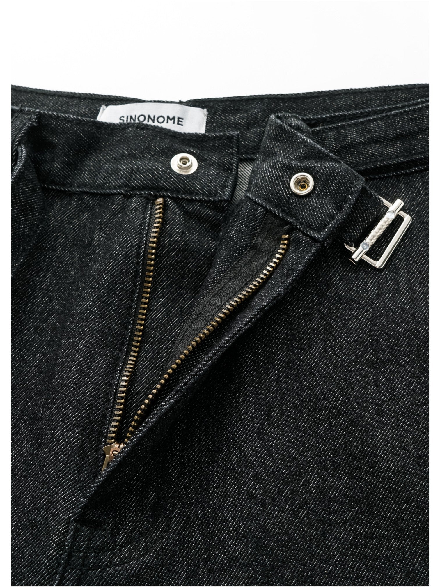 [SINONOME] DRAWSTRING A-CUT HEAVY JEANS B0303