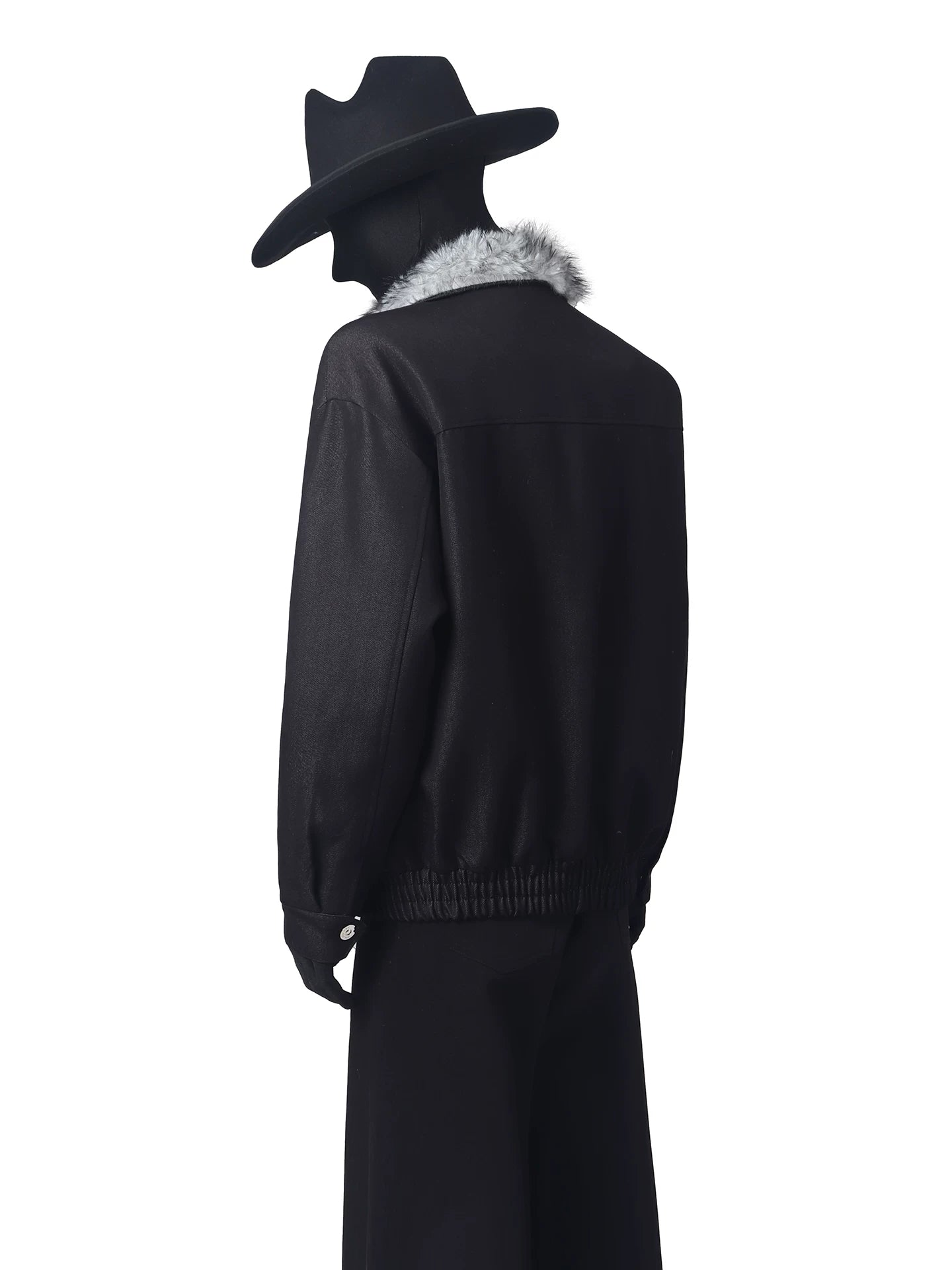 Denim fur collar locomotive cotton jacket FE0705