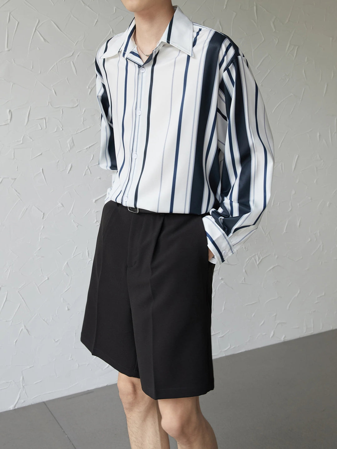 [DAZIONSED] STRIPE LONG SHIRT J0125