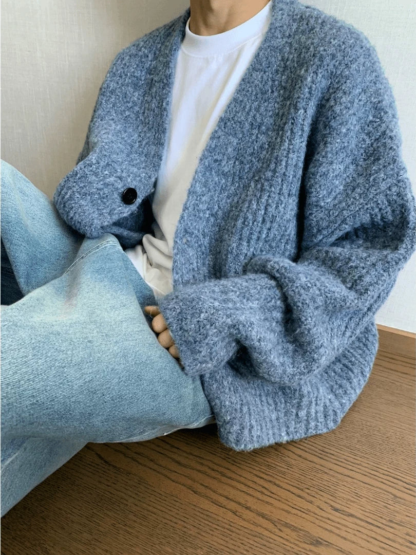 Vintage thick thread knitted cardigan ff0283