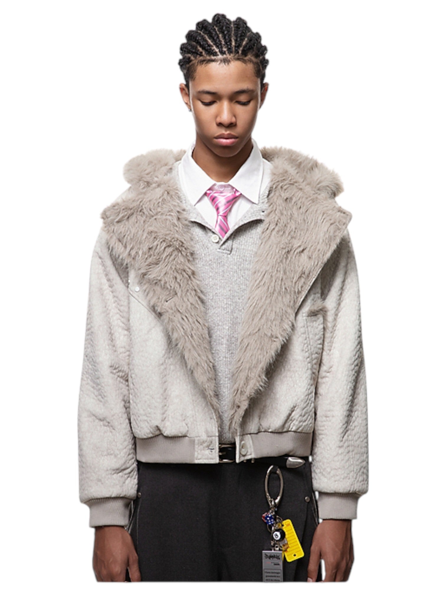 FAUX FUR-COLLAR PADDED JACKET T0144