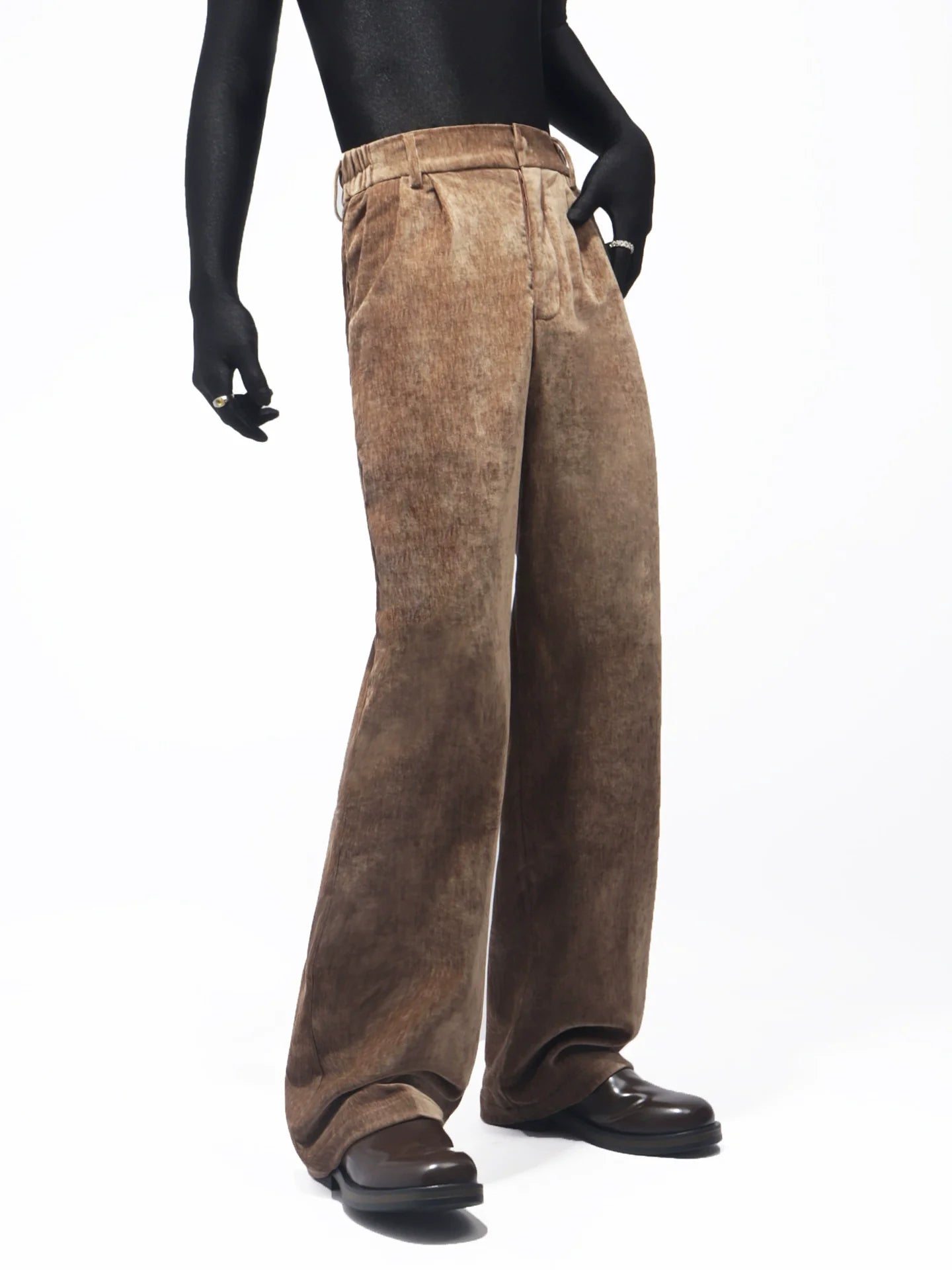 Autumn and winter chenille suit men's Korean version of ruffian handsome corduroy splicing blazer R015