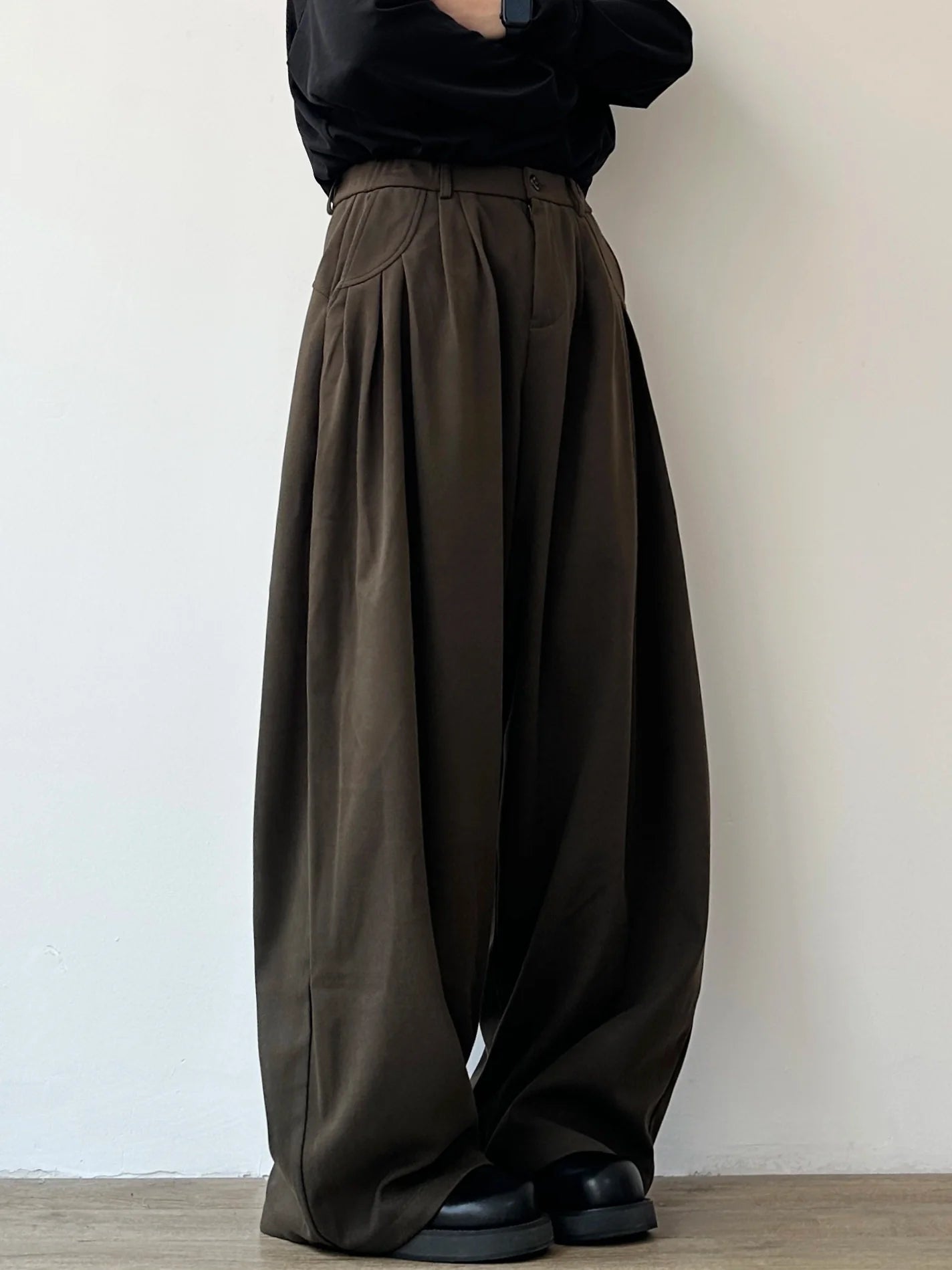 Retro pendant loose wide-leg casual pants scimitar pants B0318