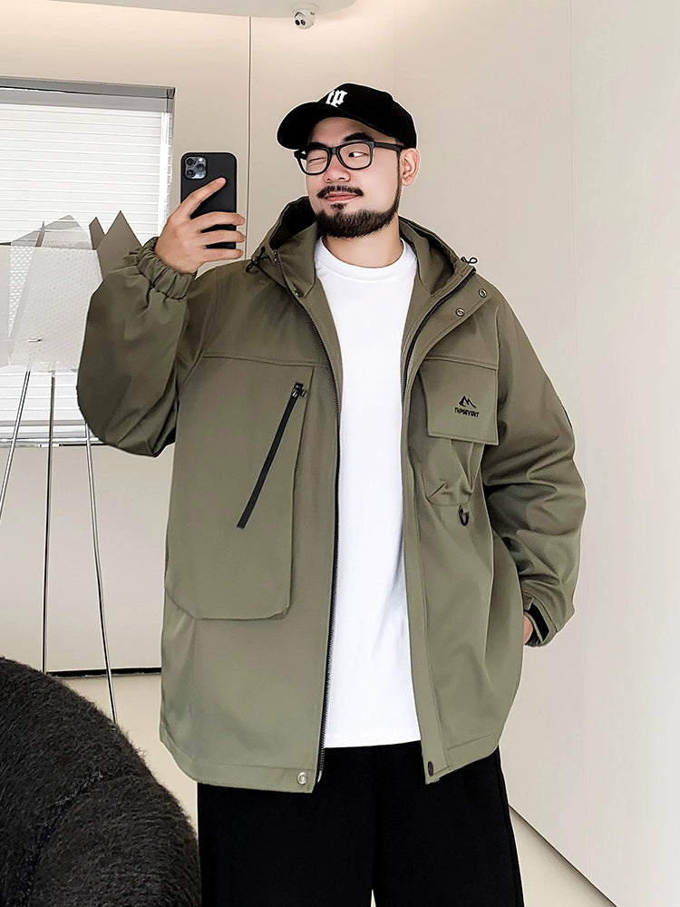 Large size casual hooded jacket T0298