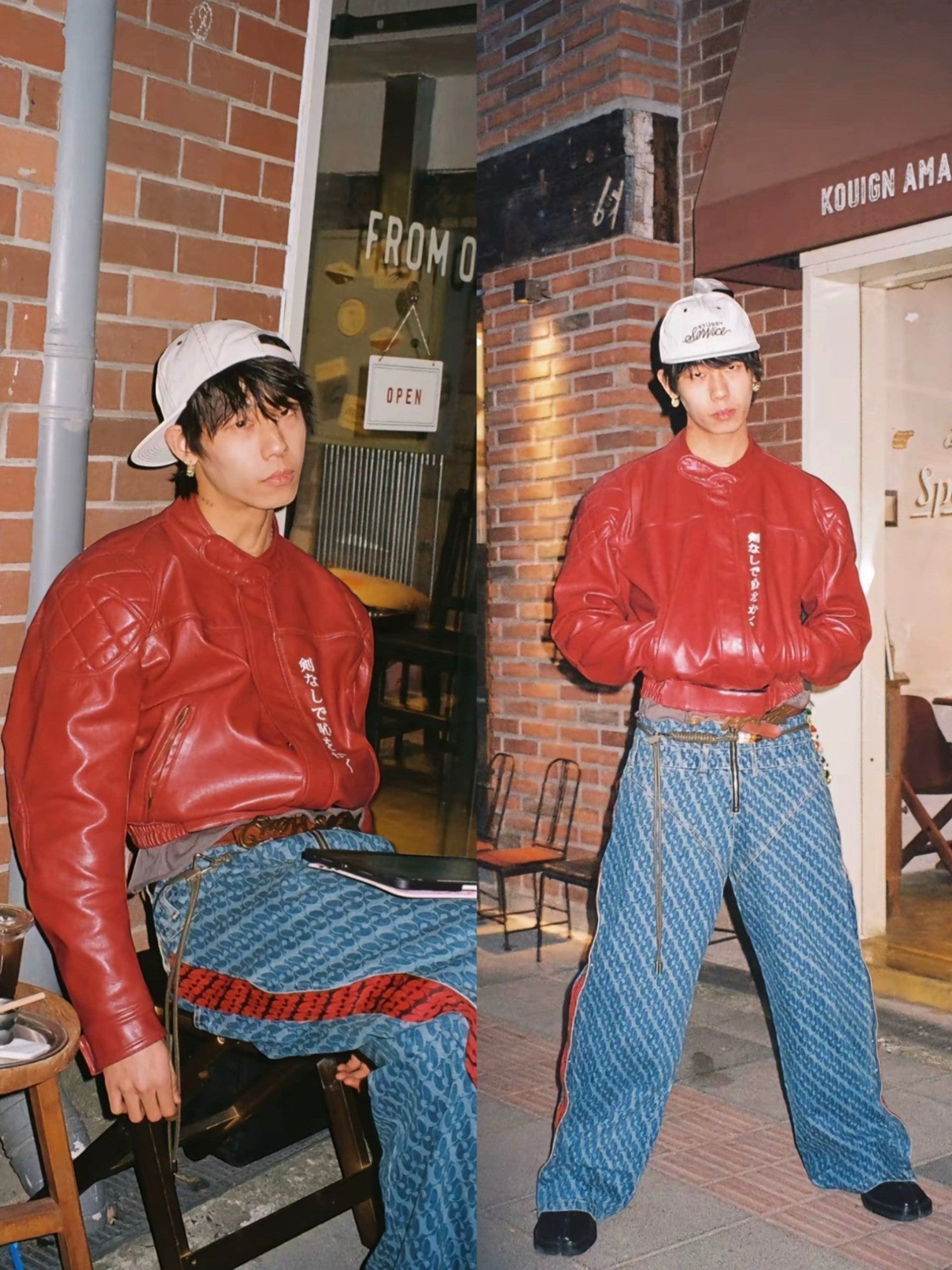 [REGEN ZONE] DRAGON-BLADE FAUX LEATHER JACKET T0176