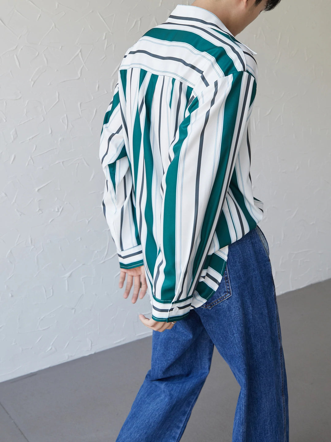 [DAZIONSED] STRIPE LONG SHIRT J0125