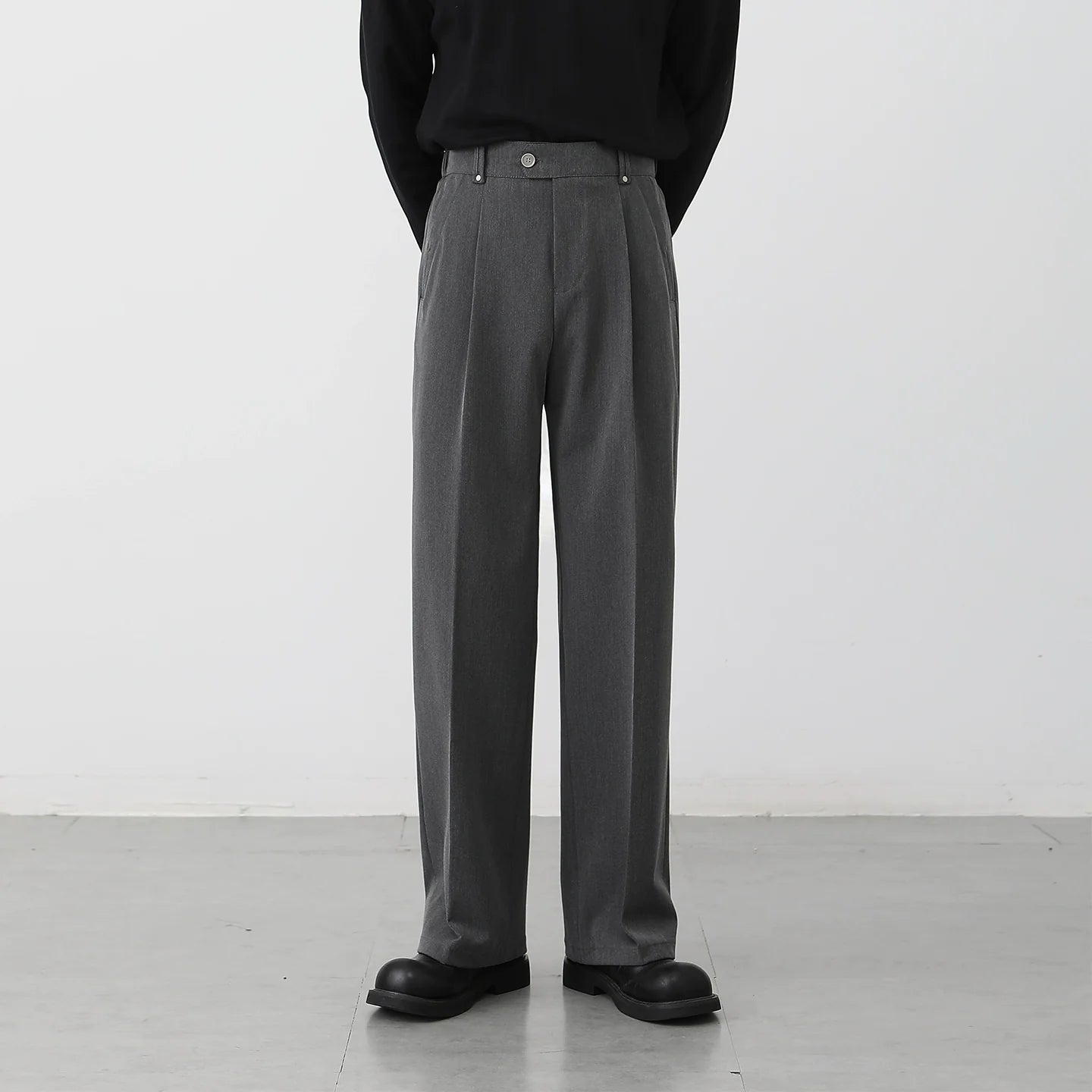 Casual pants men's straight Korean wide-leg suit pants M002