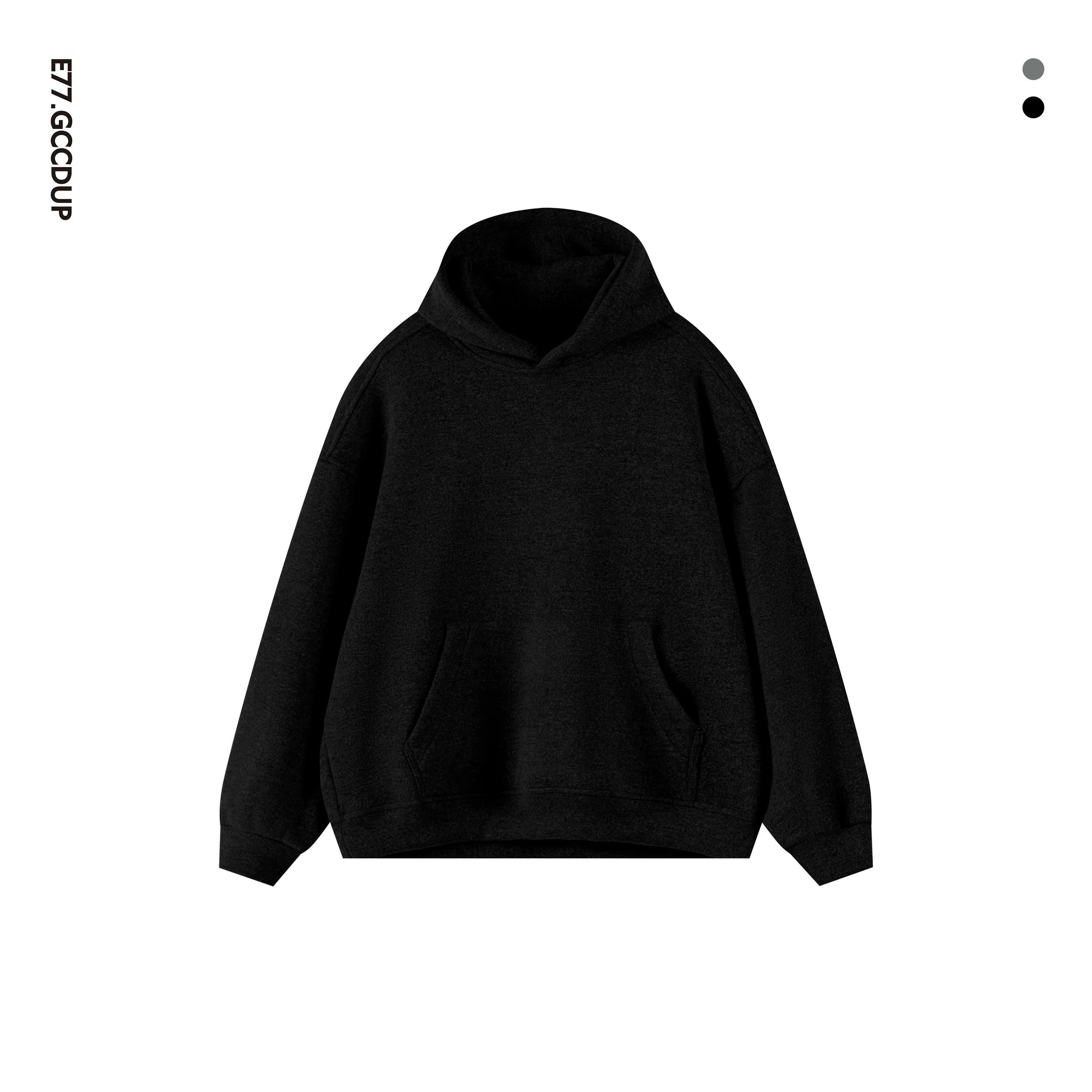 Kangaroo sweater heavy double stream spinning terry cloth stacked wear velvet kangaroo hooded sweater set S0177