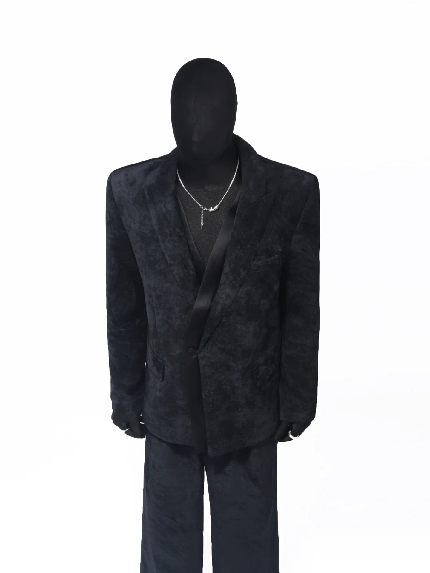 Autumn and winter chenille suit men's Korean version of ruffian handsome corduroy splicing blazer R015