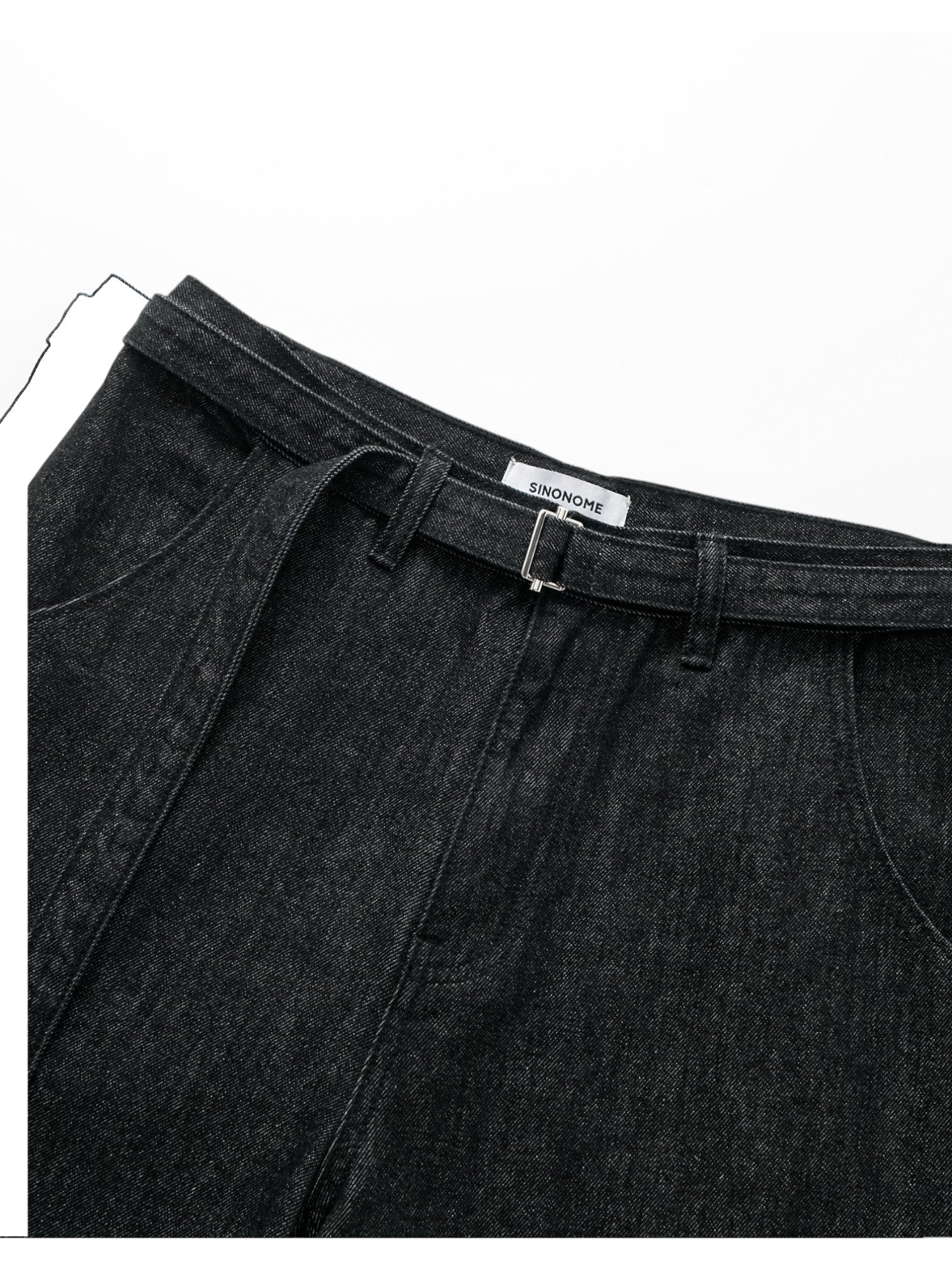 [SINONOME] DRAWSTRING A-CUT HEAVY JEANS B0303