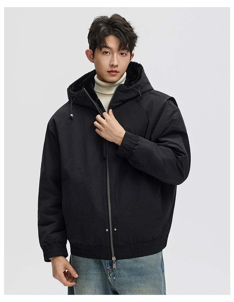 American retro double-sided fleece jacket C0388