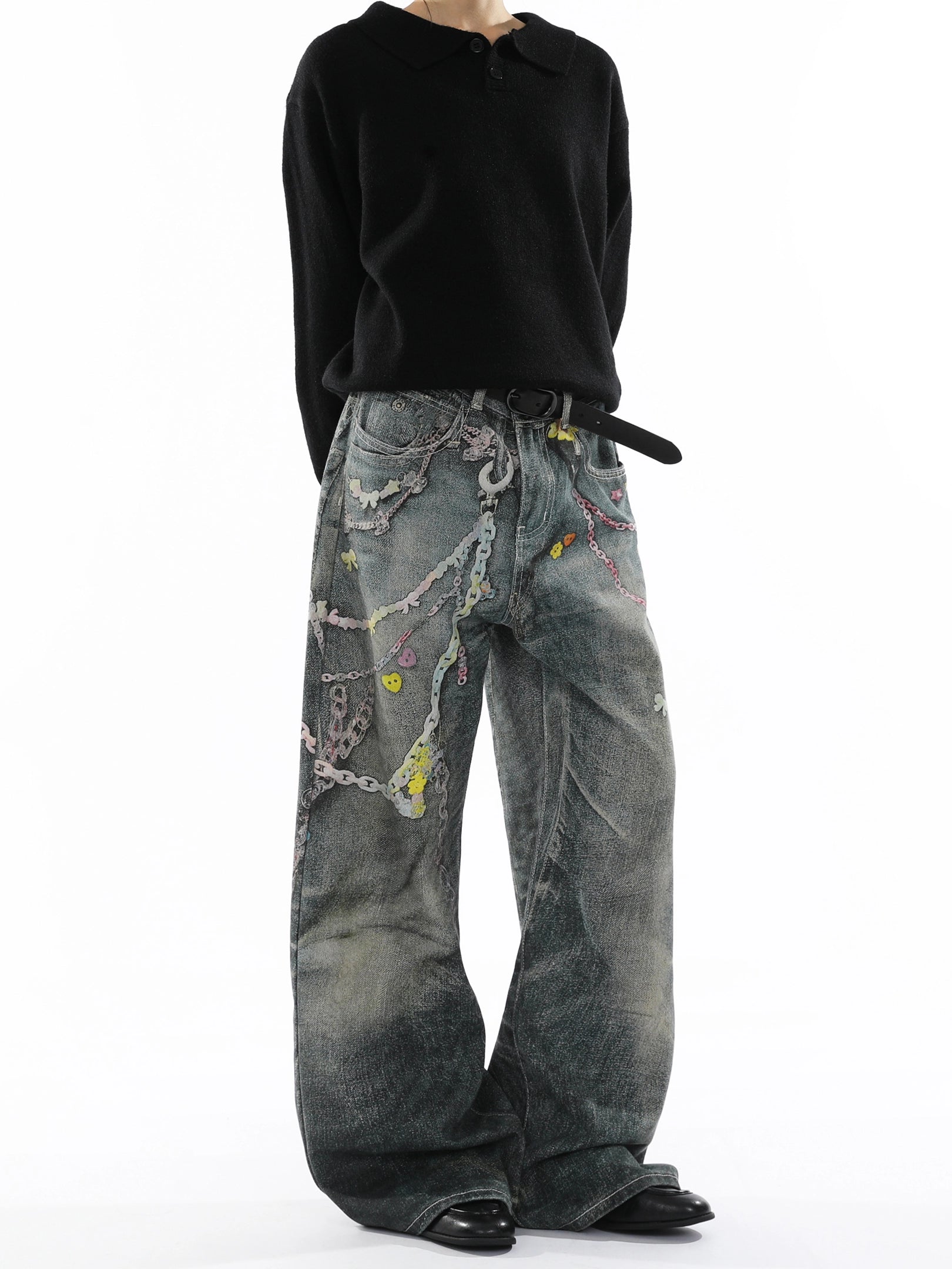 American Printed Straight Jeans B0169