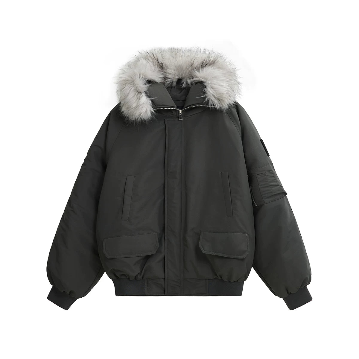 Vintage Fur Collar Hooded Thickened Parka FE0713