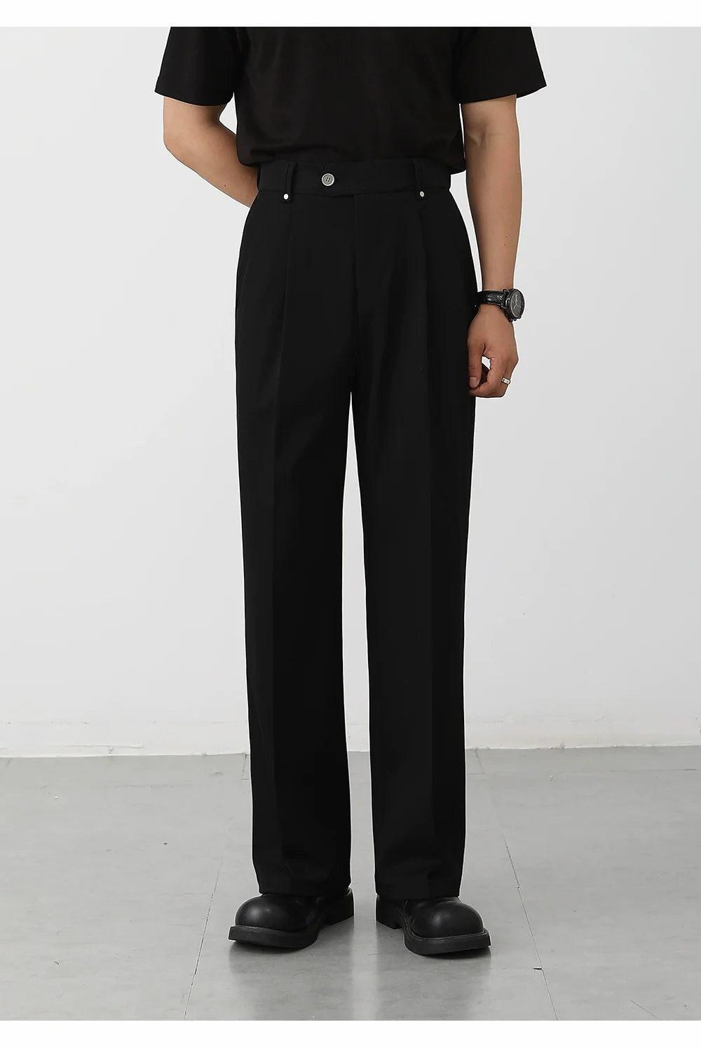 Casual pants men's straight Korean wide-leg suit pants M002