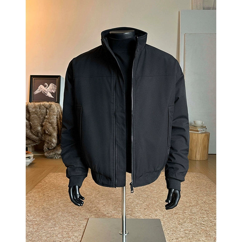Black short three-proof thickened flight jacket ff0283