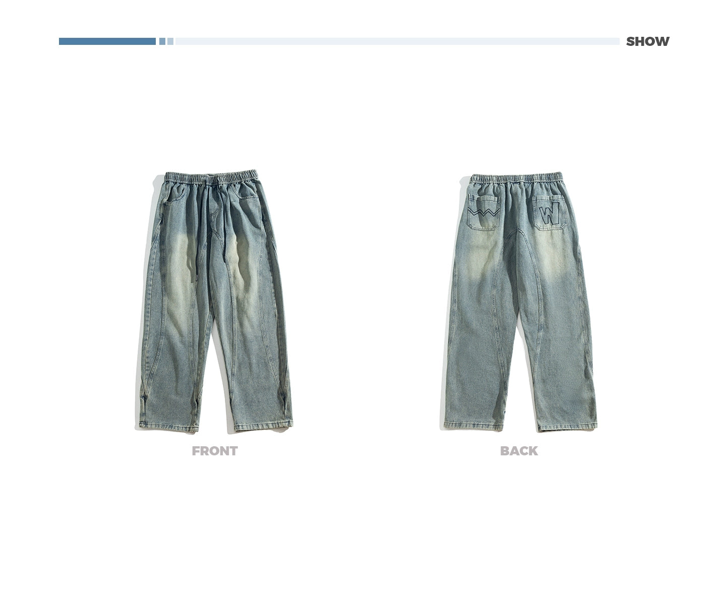 Large Size Straight Jeans B0300