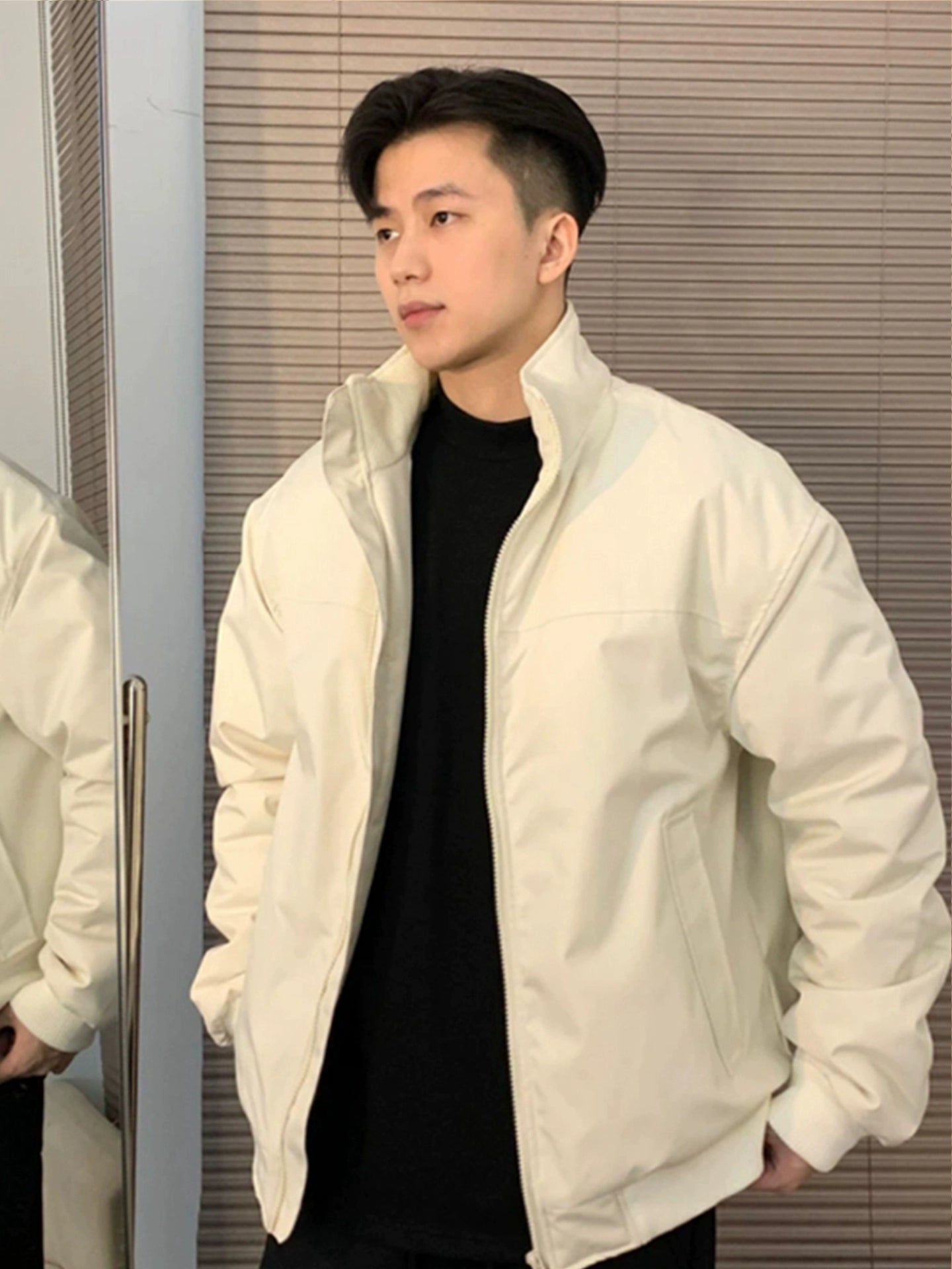 Black Padded Flight Jacket C0390