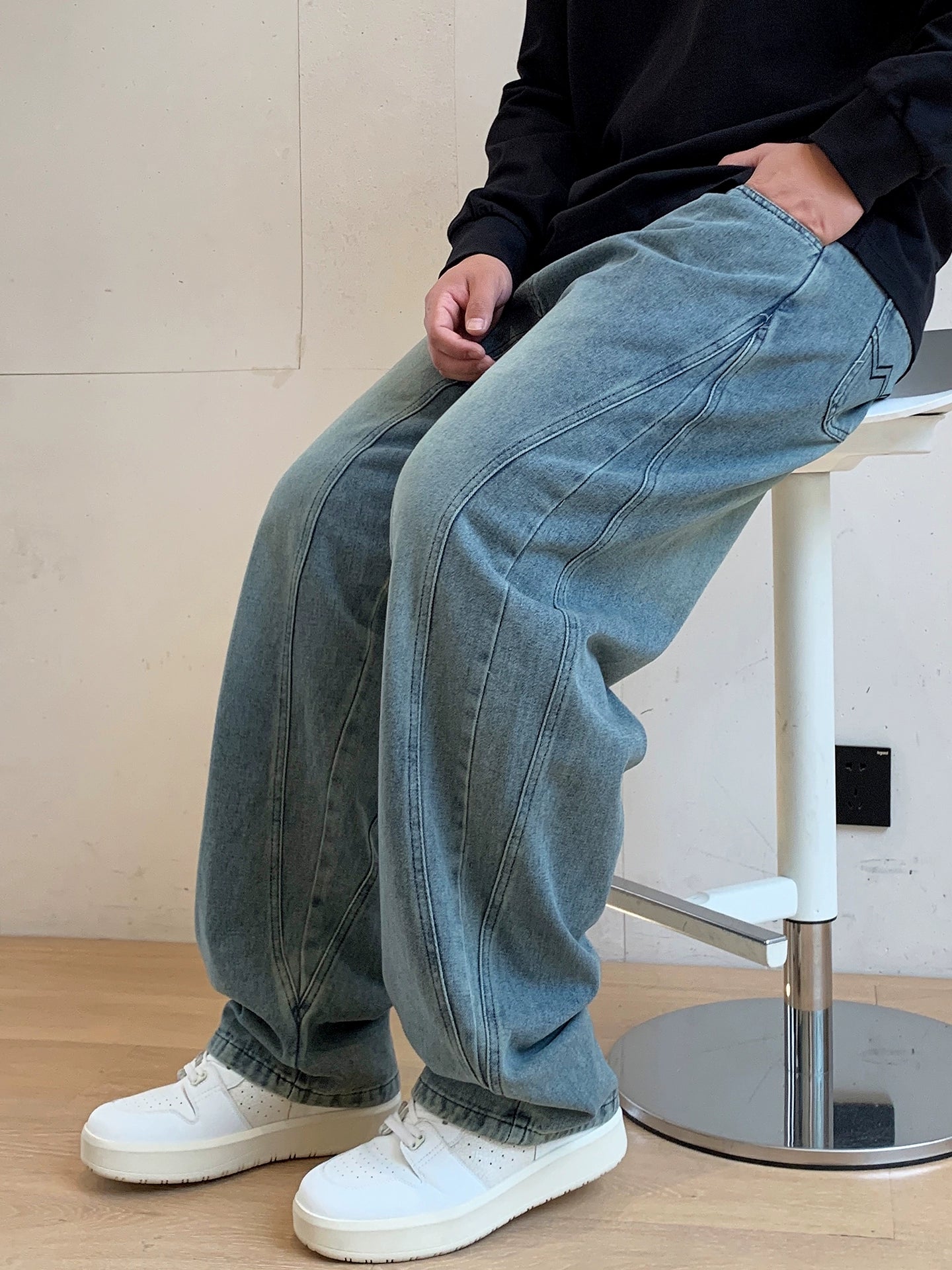 Large Size Straight Jeans B0300