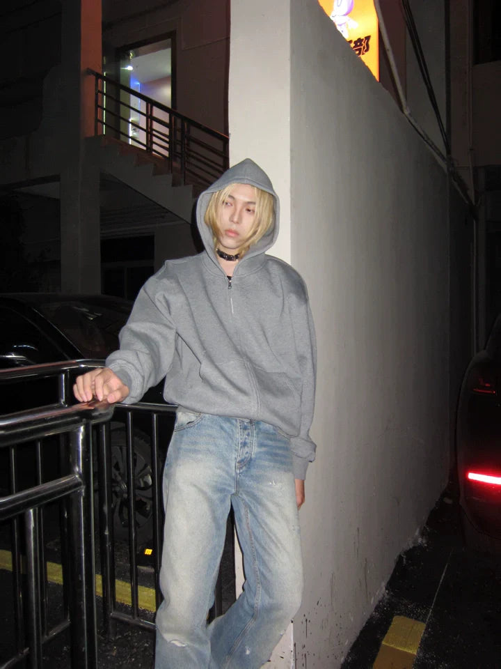 [FLAT ROOM] HEAVYWEIGHT BOX FIT ZIP HOODIE S0215