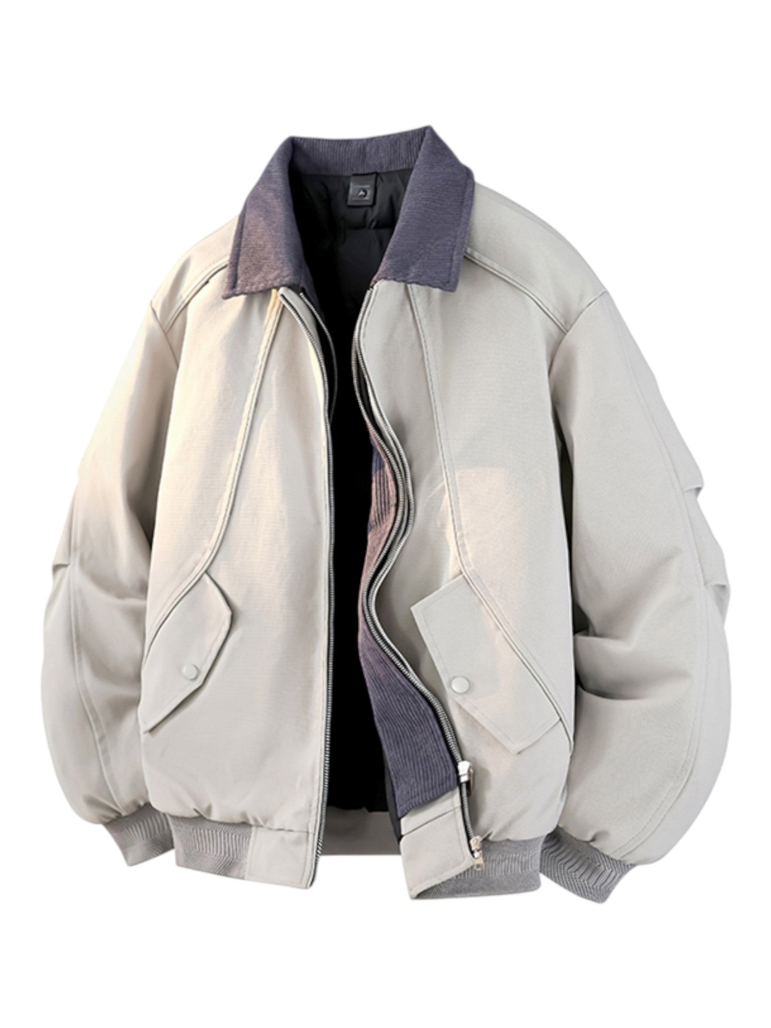 LAYERED-LOOK COLLARED DOWN JACKET T0148